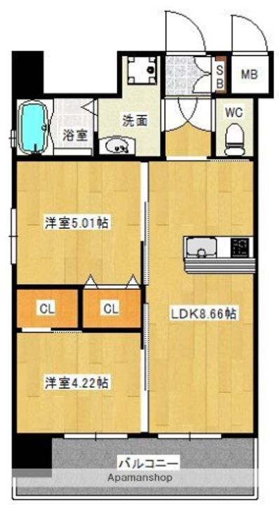 ラファセルフィーナ天神の間取り