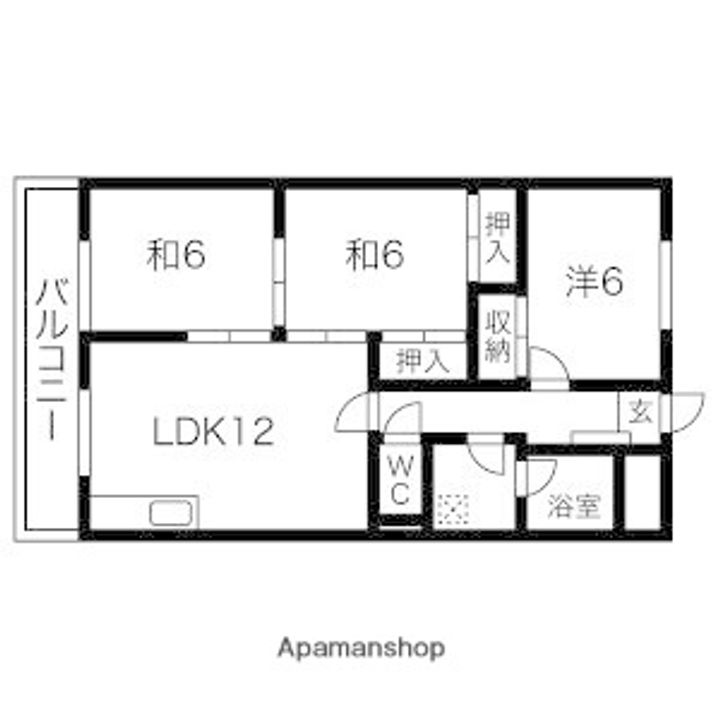 福岡県福岡市中央区小笹2丁目の賃貸マンションの間取り
