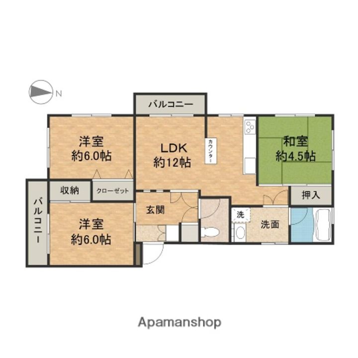 ツインハイツ平和2号棟の間取り