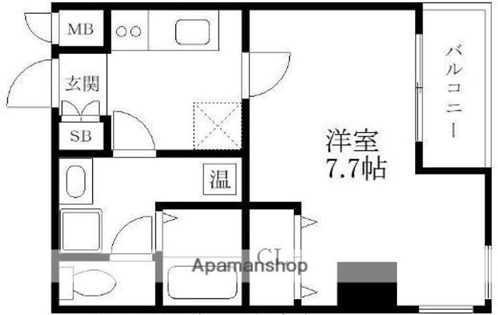 福岡県福岡市博多区博多駅前1丁目の賃貸マンションの間取り