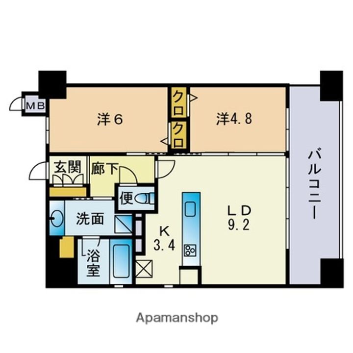 福岡県福岡市城南区別府3丁目の賃貸マンションの間取り