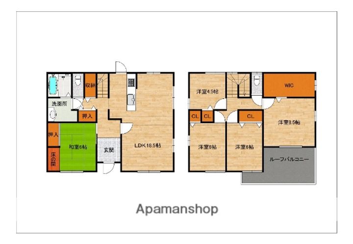 福岡県福岡市西区西の丘3丁目(一戸建)の賃貸物件の間取り