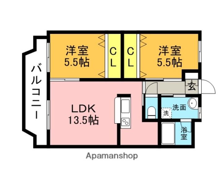 福岡県嘉穂郡桂川町大字豆田の賃貸マンションの間取り