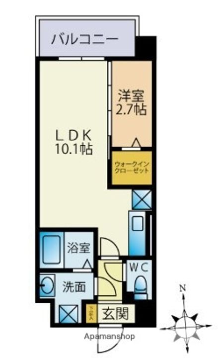 福岡県福岡市西区姪の浜1丁目の賃貸マンションの間取り