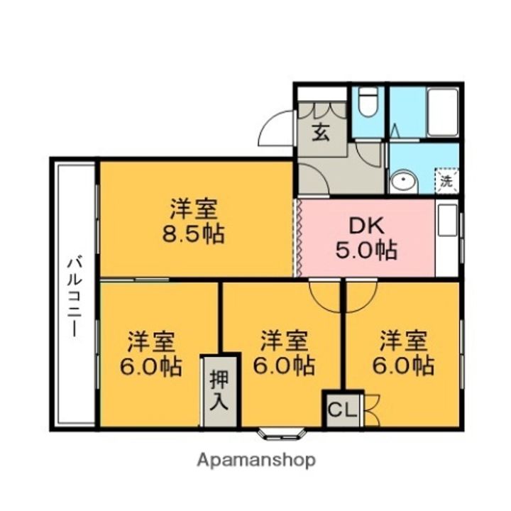 福岡県久留米市小森野1丁目の賃貸アパート105の間取り