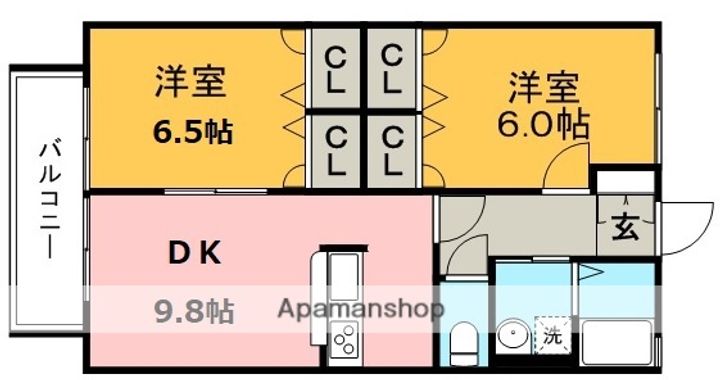 佐賀県三養基郡みやき町大字簑原の賃貸アパート201の間取り