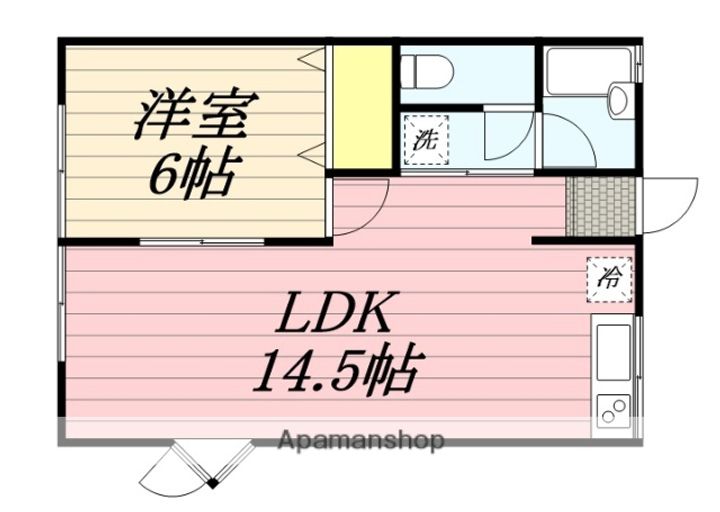 福岡県うきは市浮羽町東隈上の賃貸アパート206の間取り