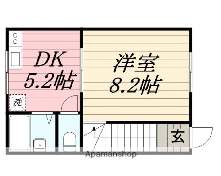 福岡県久留米市田主丸町石垣の賃貸アパート204の間取り