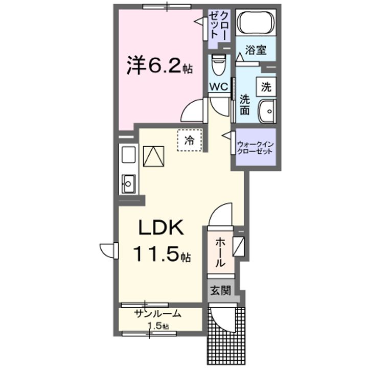 エクセラン 依井 Aの間取り