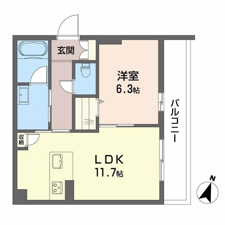 佐賀県鳥栖市蔵上1丁目の賃貸マンションの間取り
