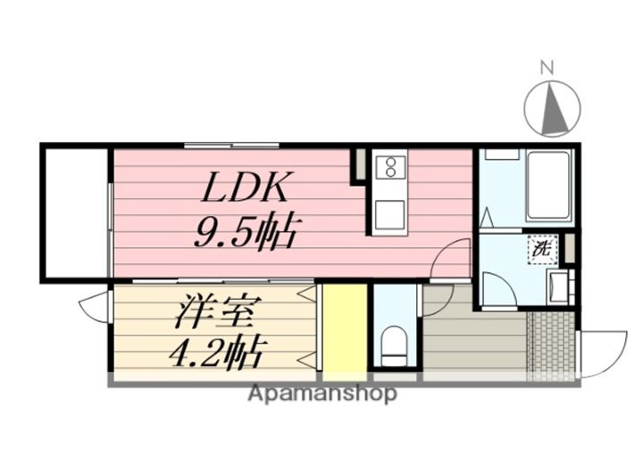 福岡県小郡市稲吉の賃貸アパート201の間取り