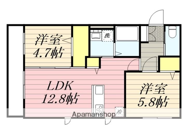 佐賀県三養基郡みやき町大字原古賀の賃貸アパート201の間取り