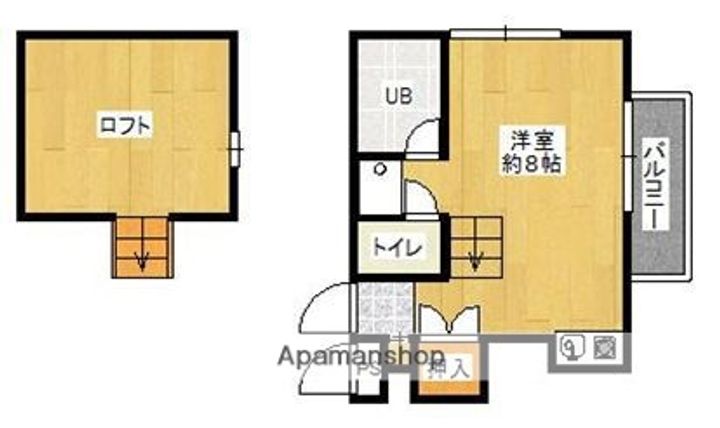 ヴィラカリフォルニアA206の間取り