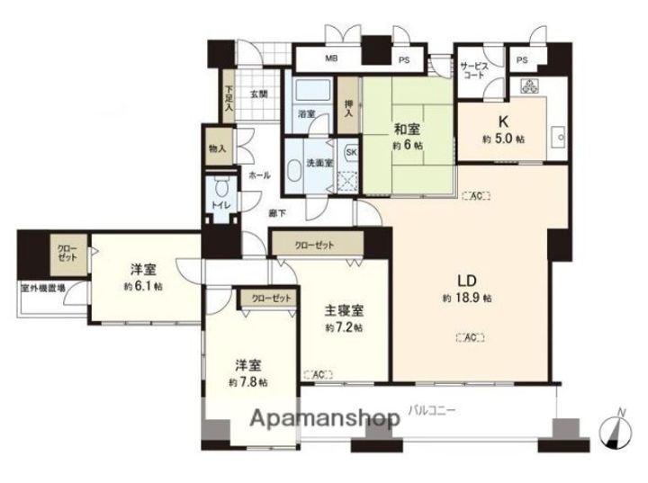 アトモスももち1804の間取り