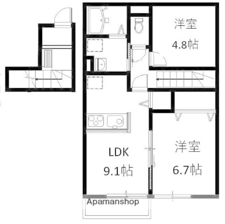スクエア田村C202の間取り