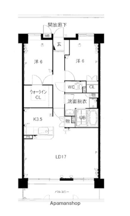 グランヴィル百道1棟306の間取り