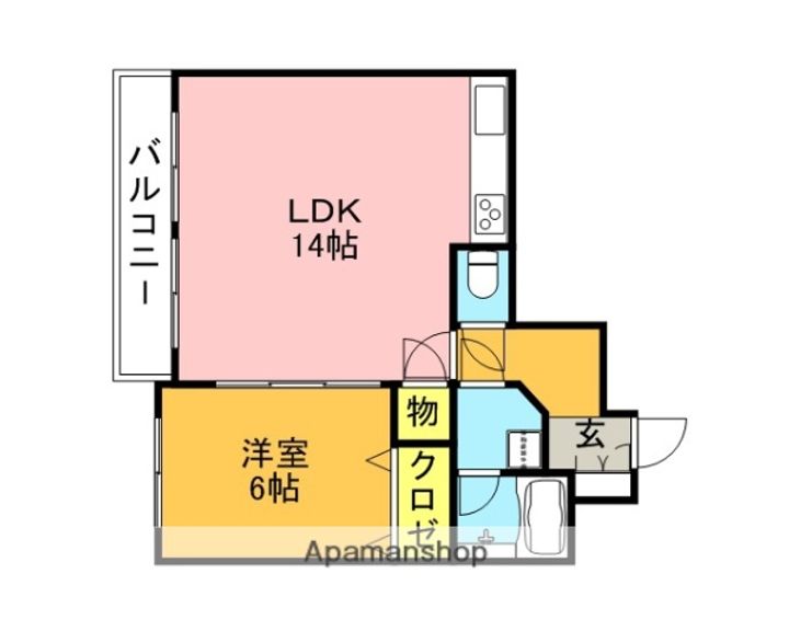 福岡県福岡市西区姪の浜2丁目の賃貸マンション101の間取り