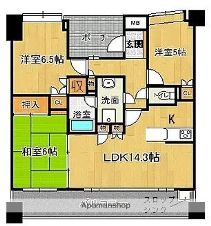 室見五丁目シティハウスの間取り