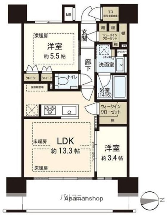 パークホームズ大濠公園フロントの間取り