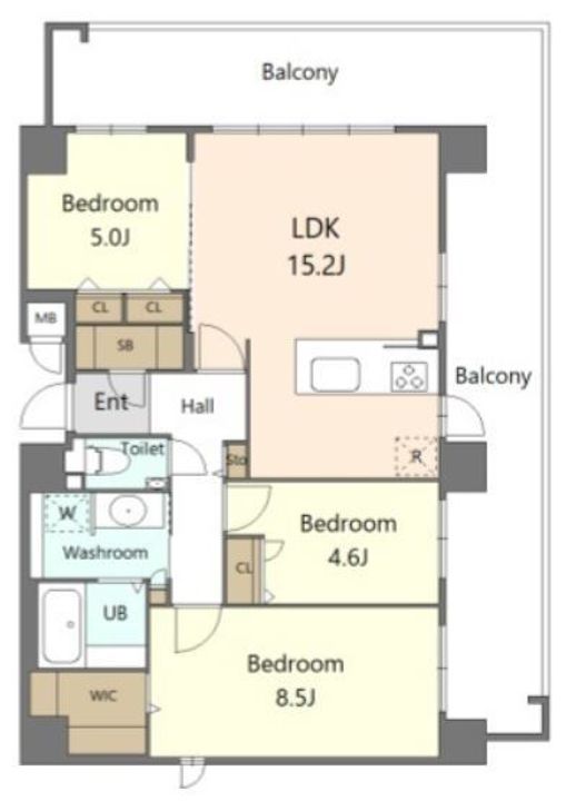 SーRESIDENCE百道AUREATEの間取り