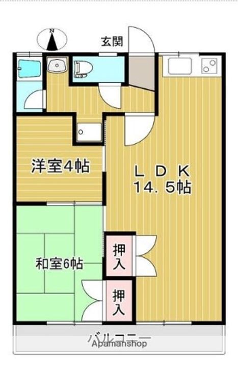 コーポナカハラ302の間取り