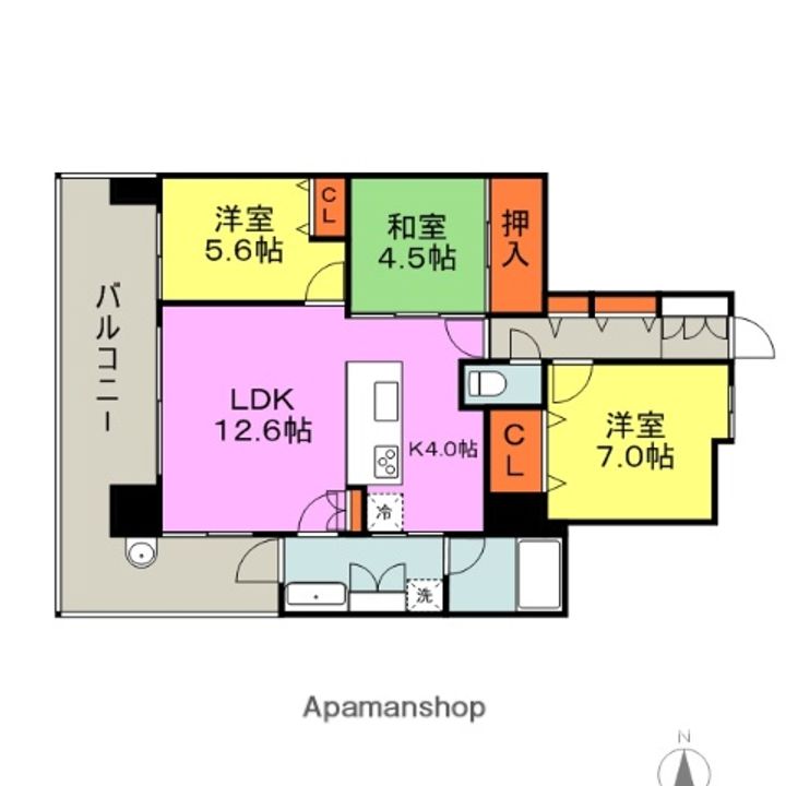 アルファフレシア久留米駅前205の間取り