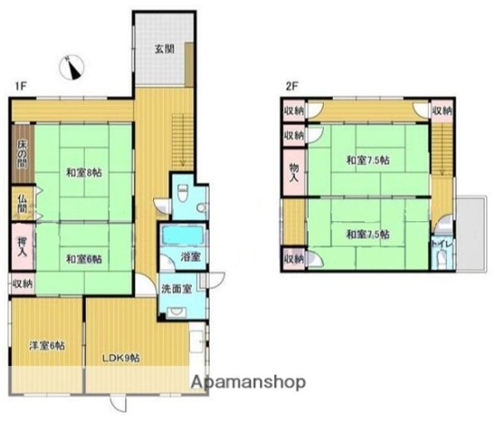 福岡県久留米市野中町(一戸建)の賃貸物件戸建ての間取り