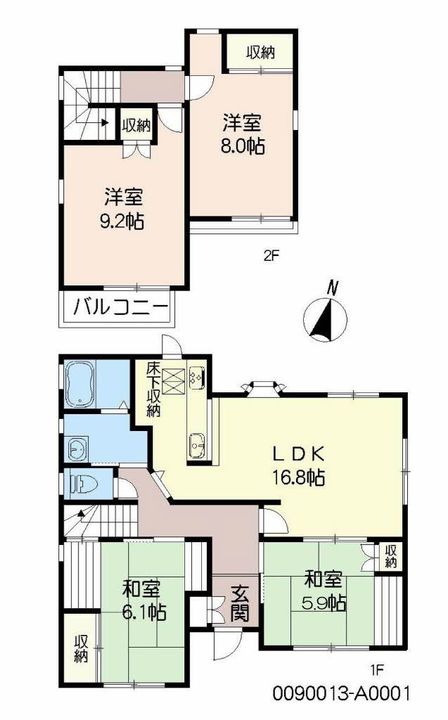 佐賀県鳥栖市養父町(一戸建)の賃貸物件戸建ての間取り