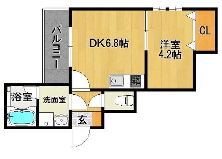 福岡県久留米市津福本町の賃貸アパートの間取り