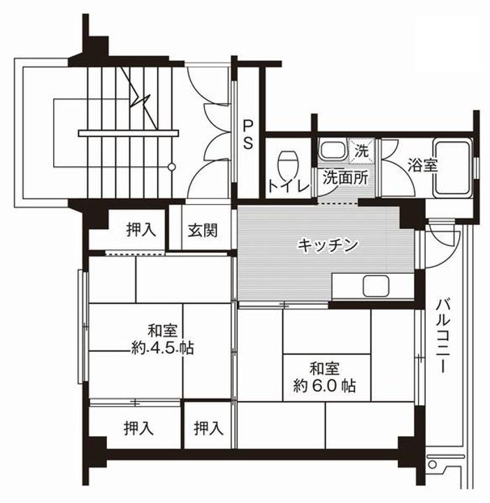 ビレッジハウス願万地2号棟の間取り