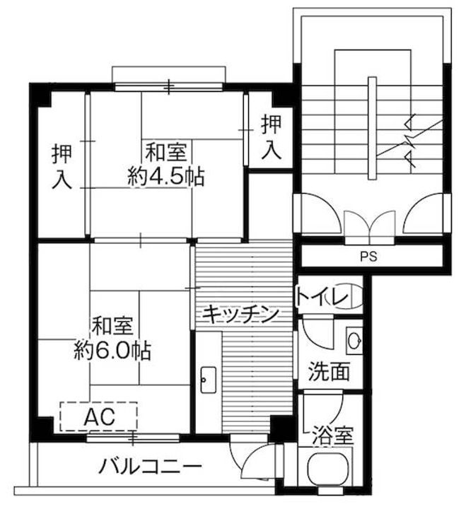ビレッジハウス白鳥2号棟の間取り