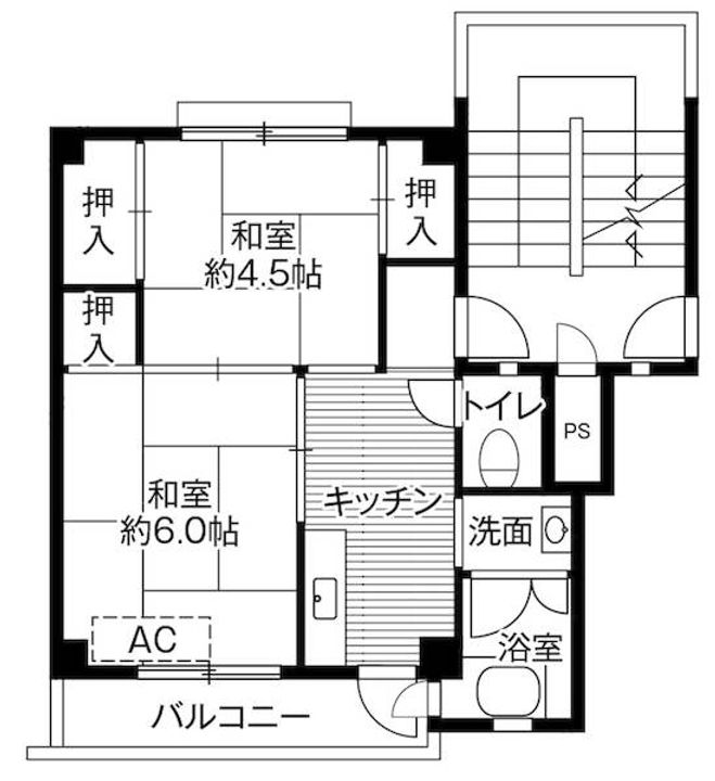 ビレッジハウス玉戸1号棟0204の間取り
