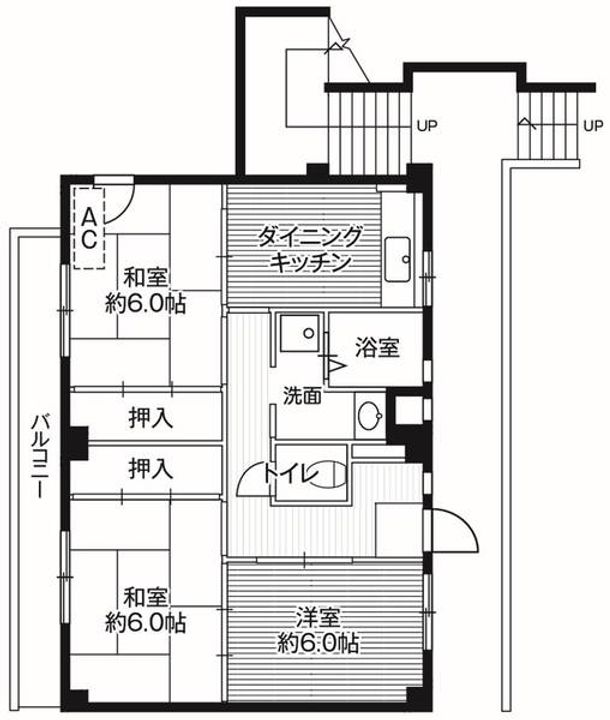 ビレッジハウス日立3号棟0301の間取り