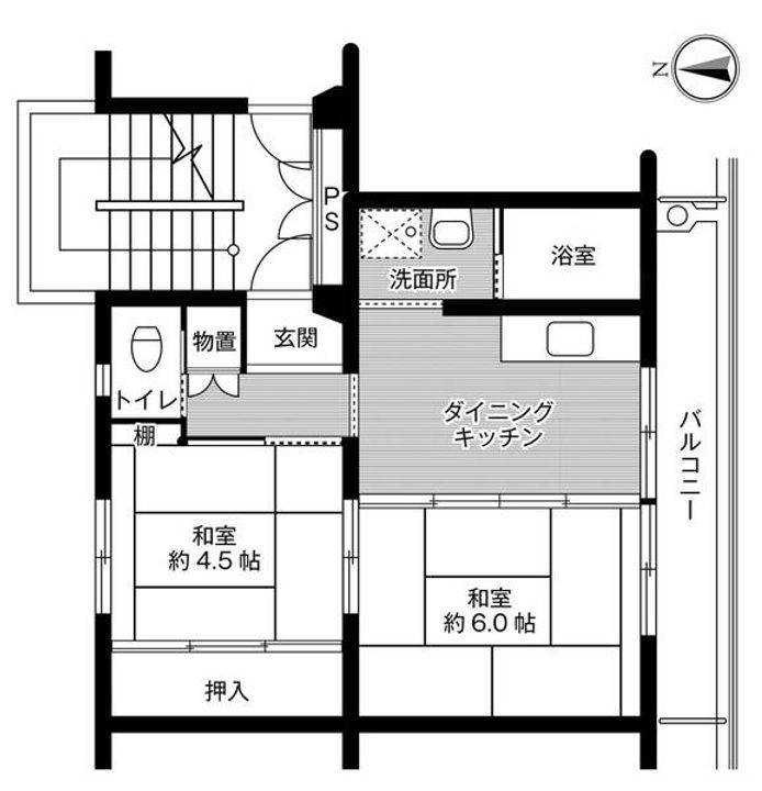 ビレッジハウス能島1号棟0502の間取り