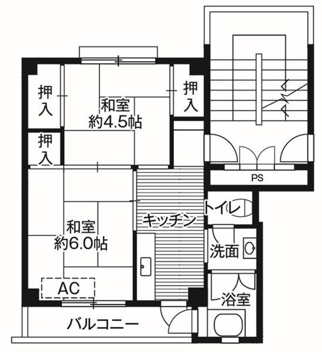 ビレッジハウス馬場平2号棟の間取り
