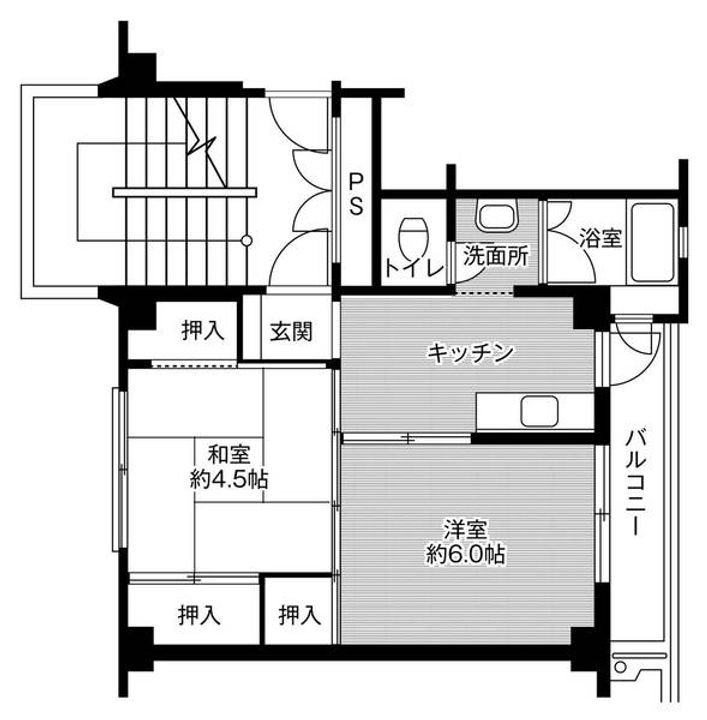 ビレッジハウス高屋1号棟0506の間取り