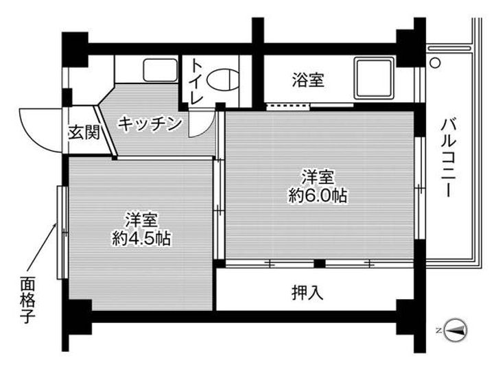 ビレッジハウス平山崎1号棟0405の間取り