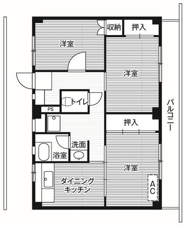 ビレッジハウス釜石1号棟0402の間取り