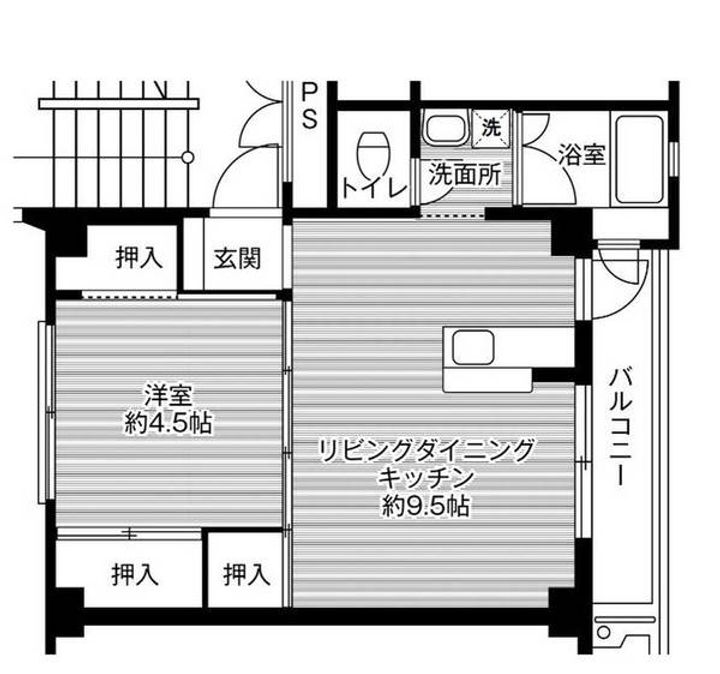 ビレッジハウス美園Ⅱ8号棟の間取り