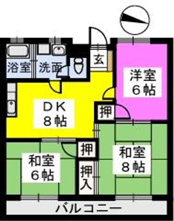 コーポのなかの間取り