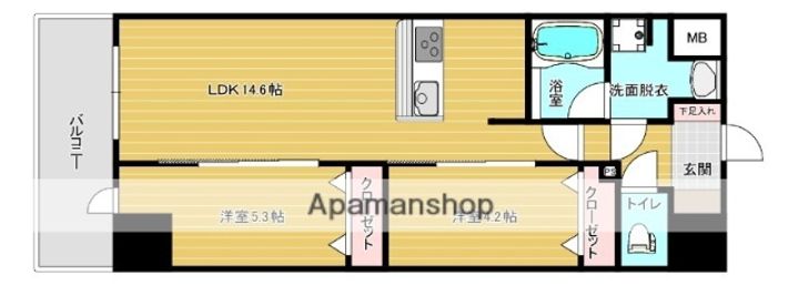 リファレンスリバービュー室見の間取り