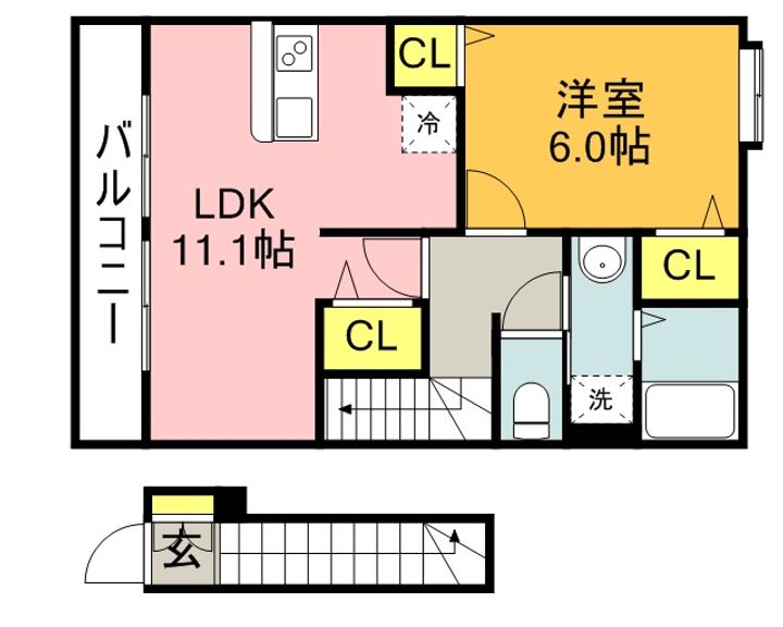 メゾン・ド・プチ・フルールⅡの間取り