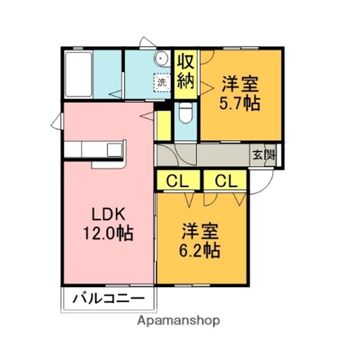 ウイングA102の間取り