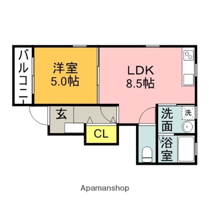 KMハイツⅧ A棟101の間取り