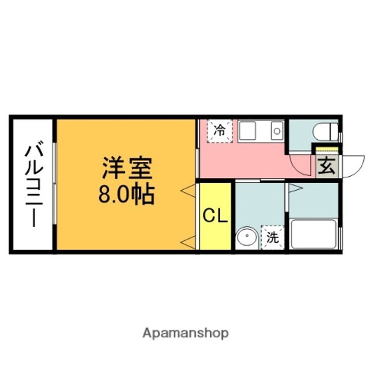 福岡県飯塚市東徳前の賃貸アパート101の間取り