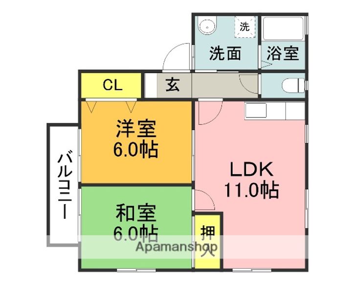 ウイングコート秋松202の間取り