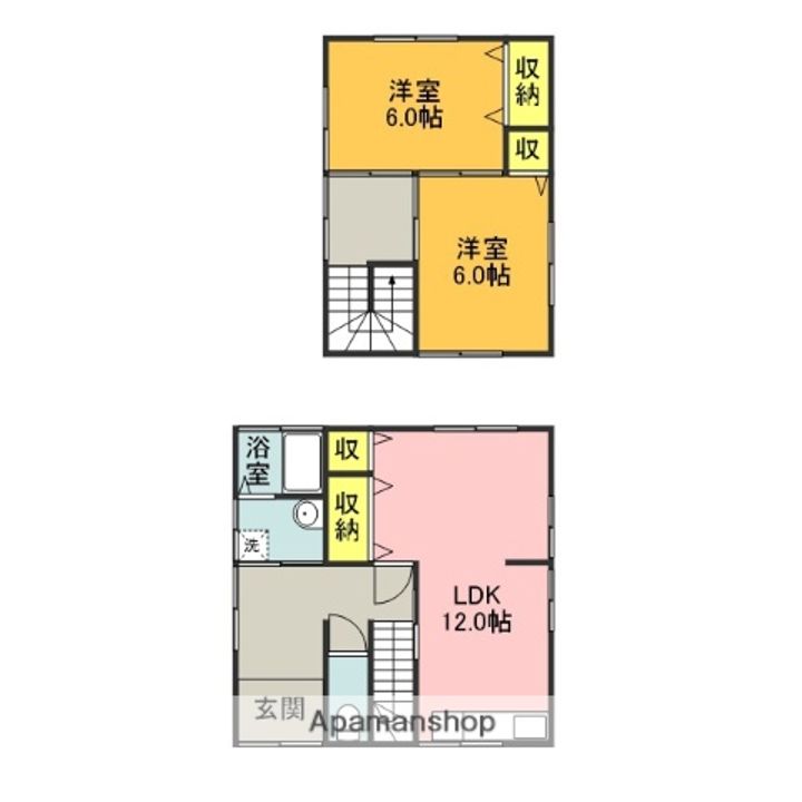 福岡県嘉麻市大隈町(一戸建)の賃貸物件戸建ての間取り
