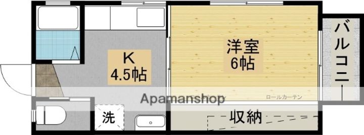 片淵丸尾ハイツE棟201の間取り