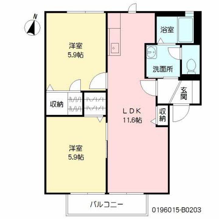 長崎県佐世保市大塔町の賃貸アパート203の間取り