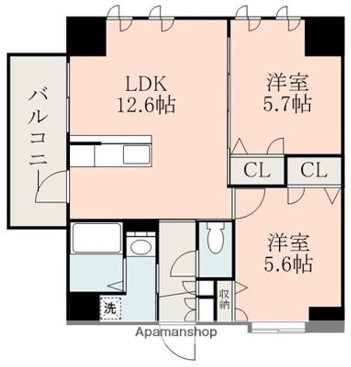 NICEマンション九品寺熊大医学部前の間取り